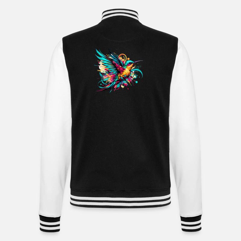 Kolibri - College-Sweatjacke - Schwarz/Weiß