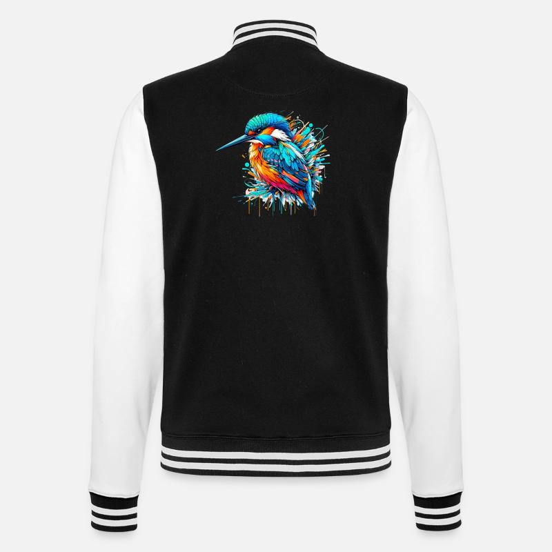 Eisvogel - College-Sweatjacke - Schwarz/Weiß