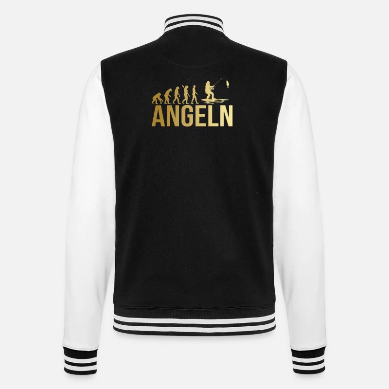 Evolution Angeln - College-Sweatjacke - Schwarz/Weiß