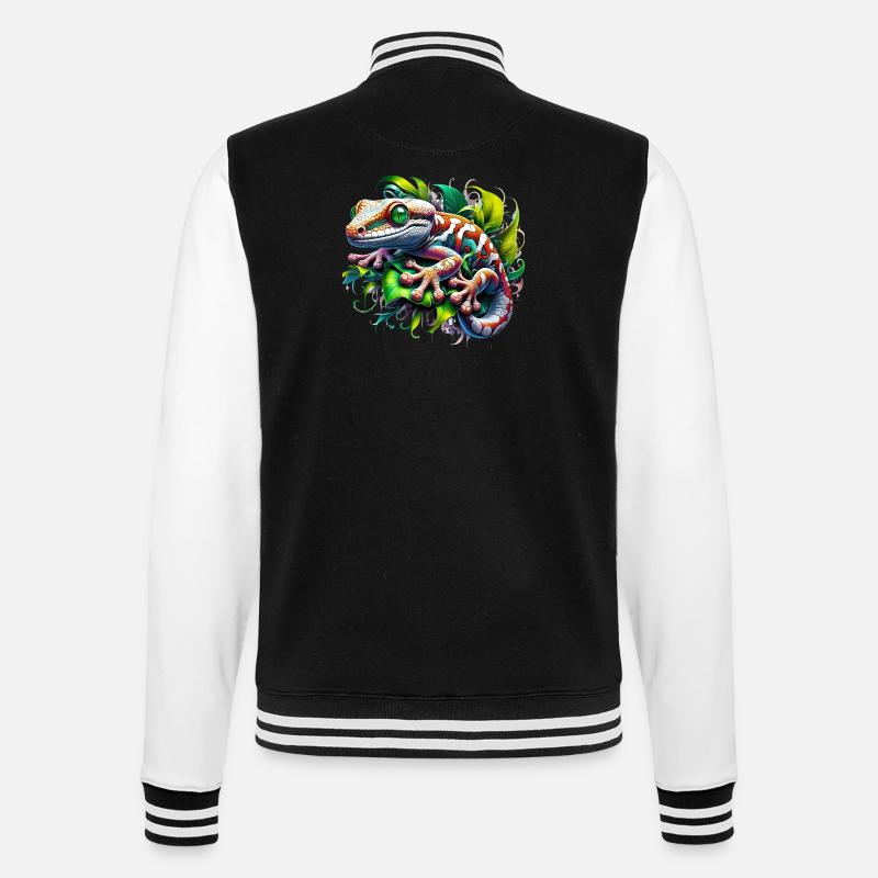 Gecko - Veste Teddy - noir/blanc