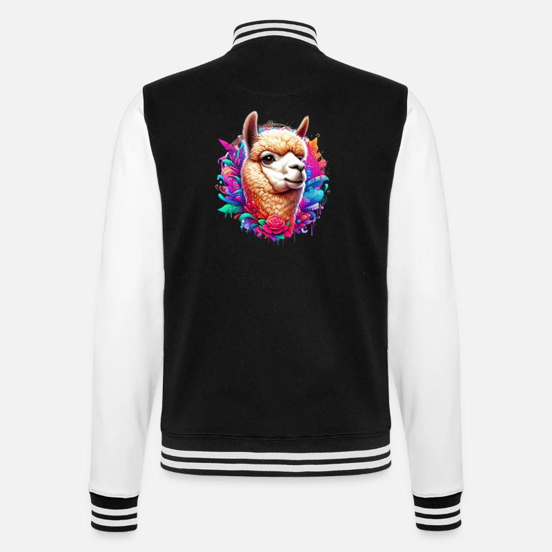 Alpaca - College Sweat Jacket - black/white