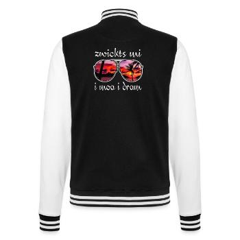 zwickts mi i moa i dram, holiday feeling, dialect - College Sweat Jacket - black/white - Back - Marisol (170cm)