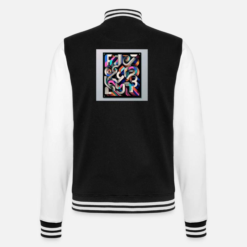 Experimentelle Typografie - College-Sweatjacke - Schwarz/Weiß