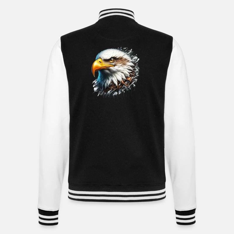Adler - College-Sweatjacke - Schwarz/Weiß