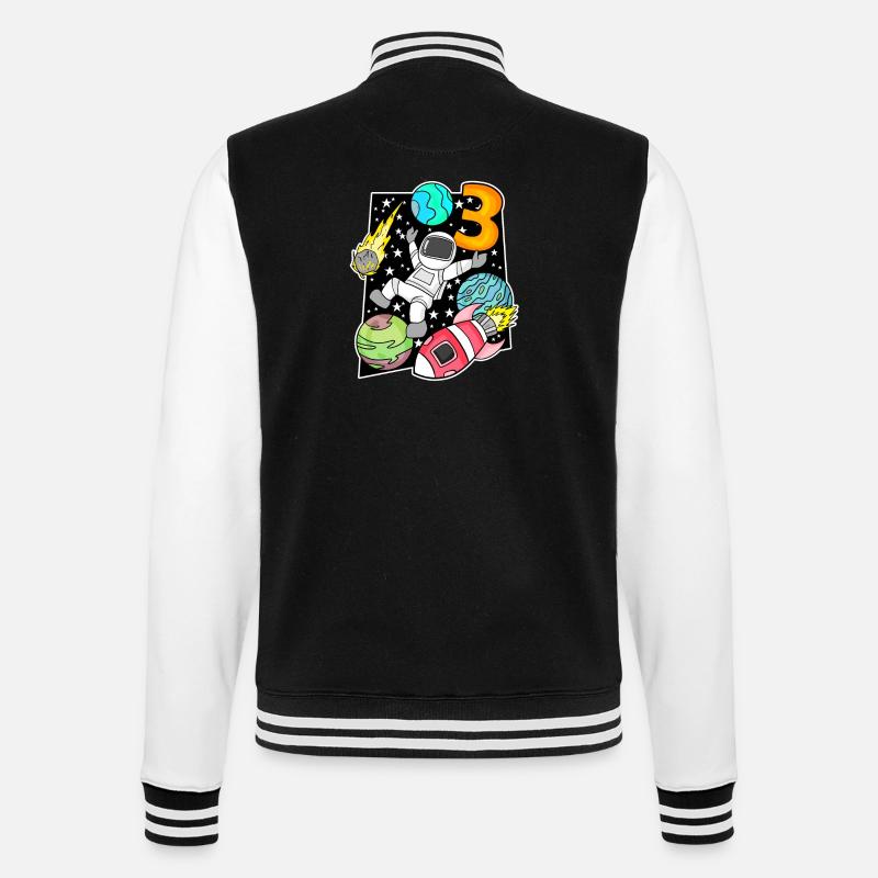3 Birthday Boy Astronaut - College Sweat Jacket - black/white