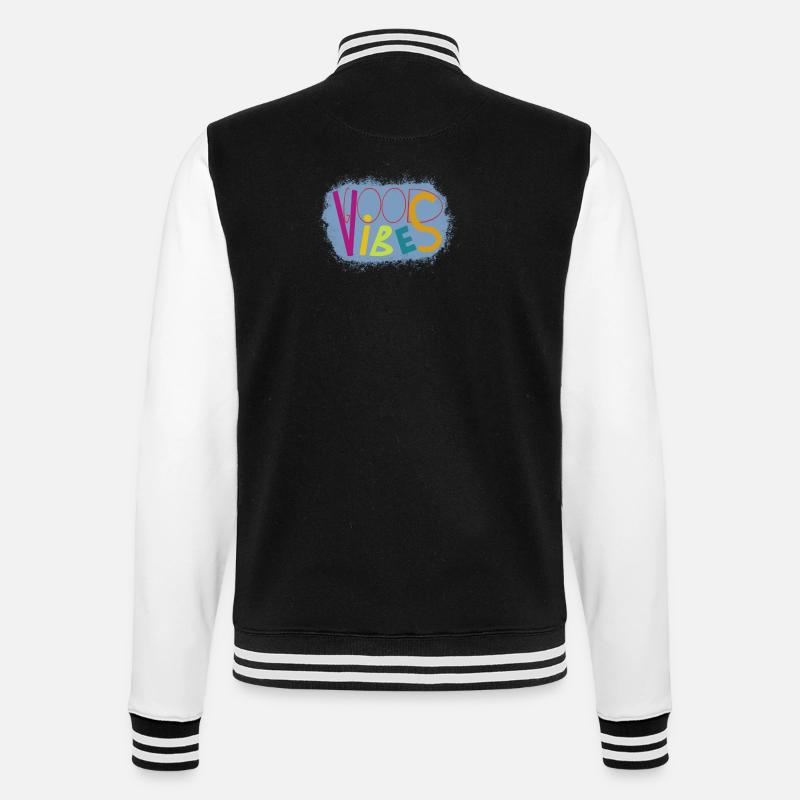 Lebendige Vibes Kunstdesign - College-Sweatjacke - Schwarz/Weiß