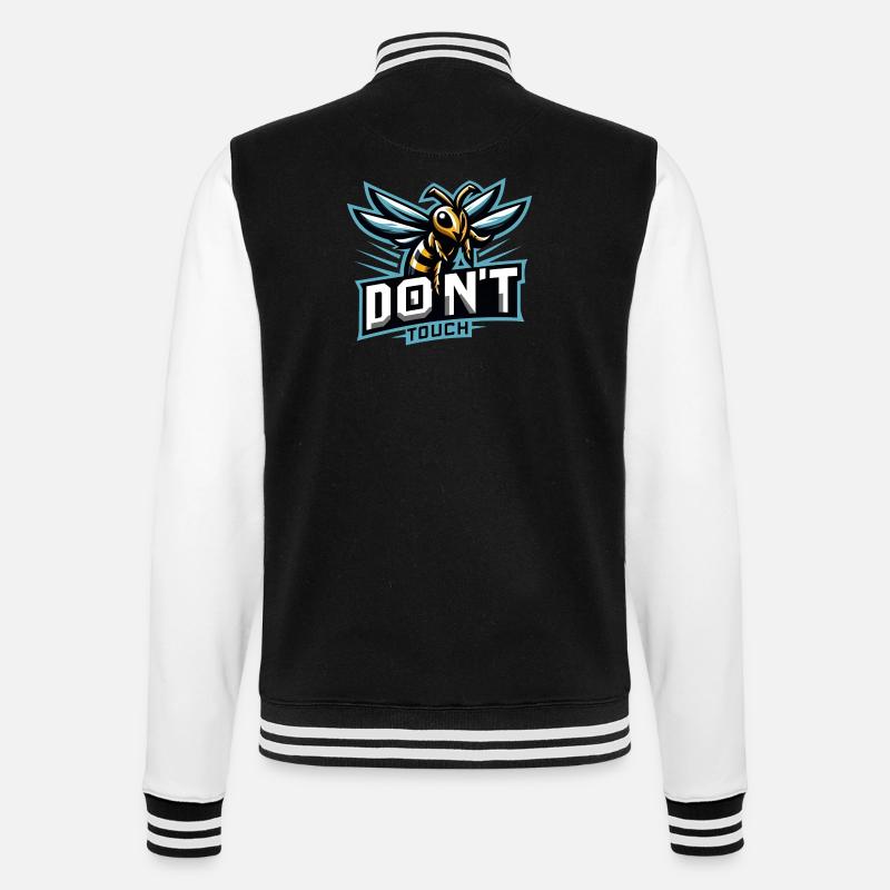 Gaming Logo Aggressive Biene Don't Touch - College-Sweatjacke - Schwarz/Weiß