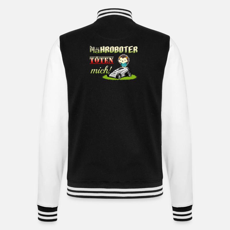 Robotic lawnmowers kill hedgehogs - College Sweat Jacket - black/white