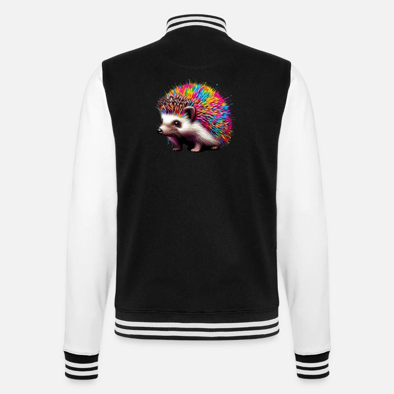 Hedgehog - College Sweat Jacket - black/white