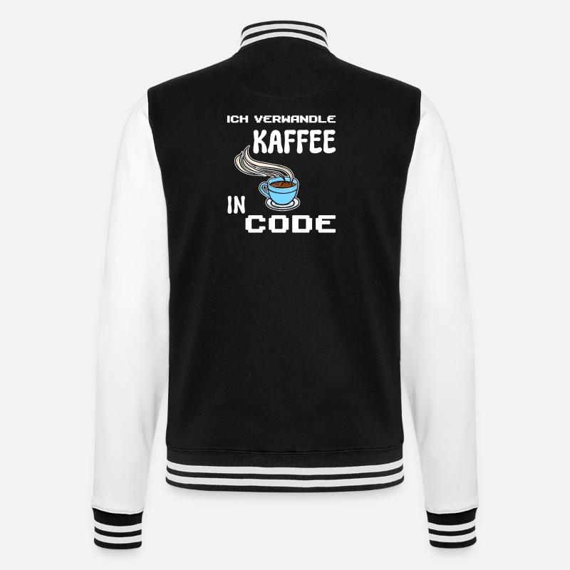 Developer Computerfreak Statement Coden Skripting - College-Sweatjacke - Schwarz/Weiß