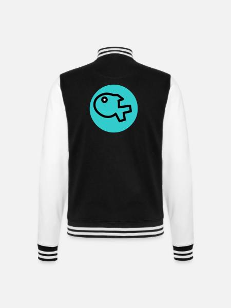 little fish - College Sweat Jacket - black/white
