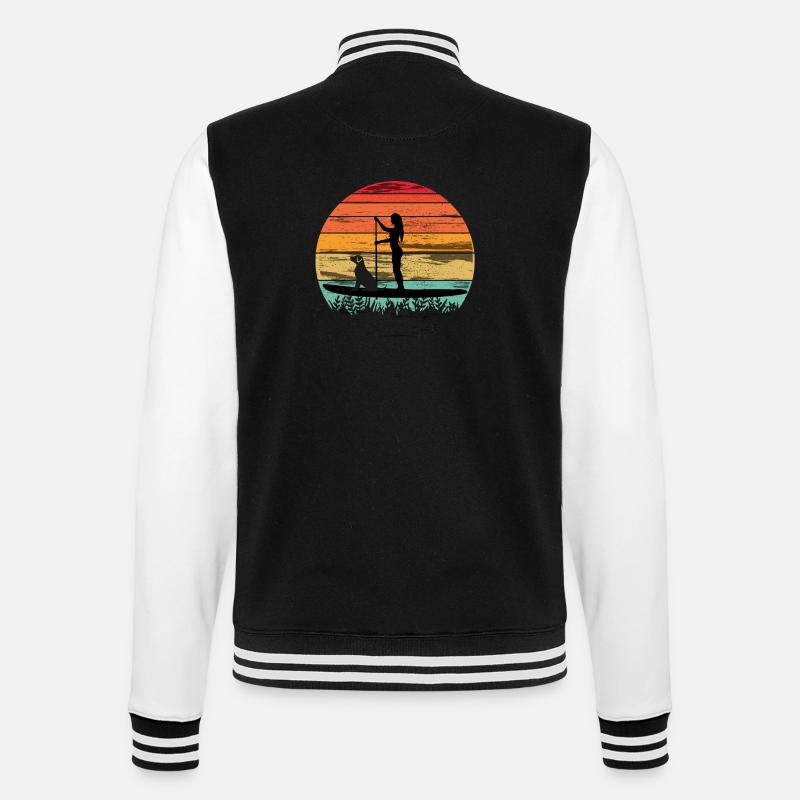 Paddleboard avec chien - Tee paddleboard - Veste Teddy - noir/blanc