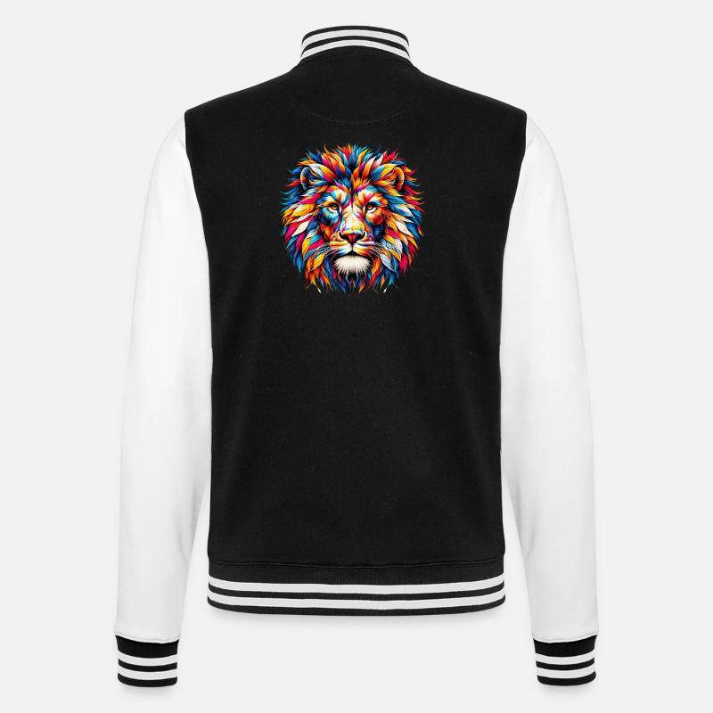 Lion - College Sweat Jacket - black/white