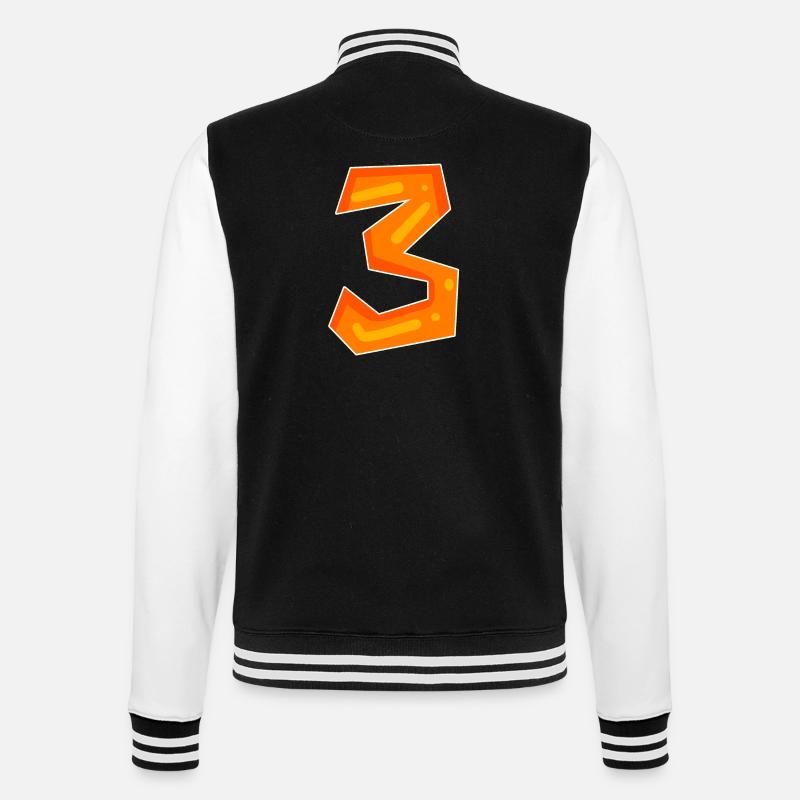 3 orange - College Sweat Jacket - black/white