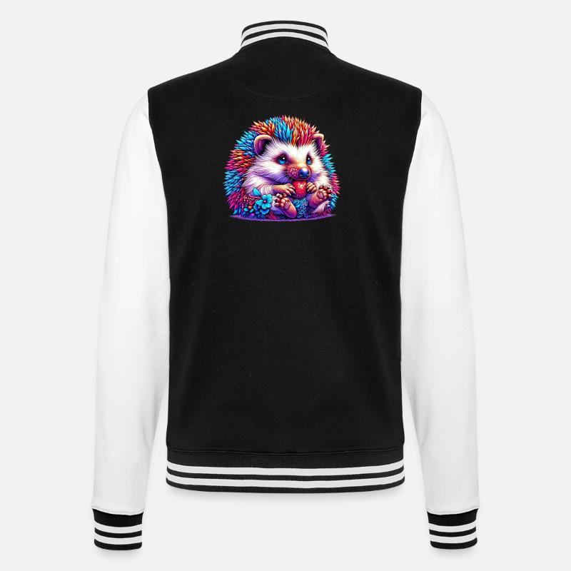 Hedgehog - College Sweat Jacket - black/white