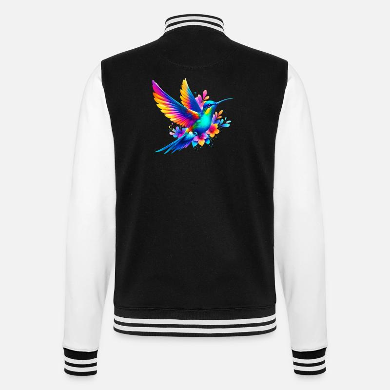 Kolibri - College-Sweatjacke - Schwarz/Weiß