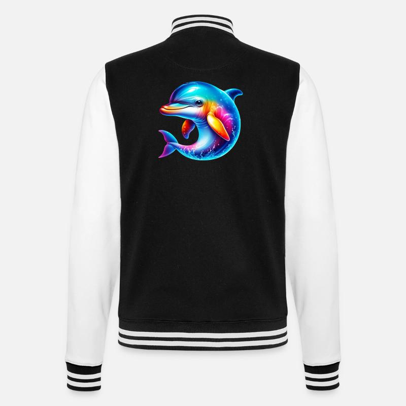 Delfin - College-Sweatjacke - Schwarz/Weiß