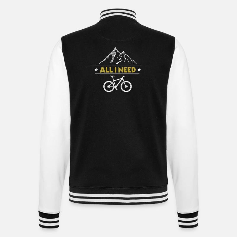 Nature-loving bicycle design - College Sweat Jacket - black/white