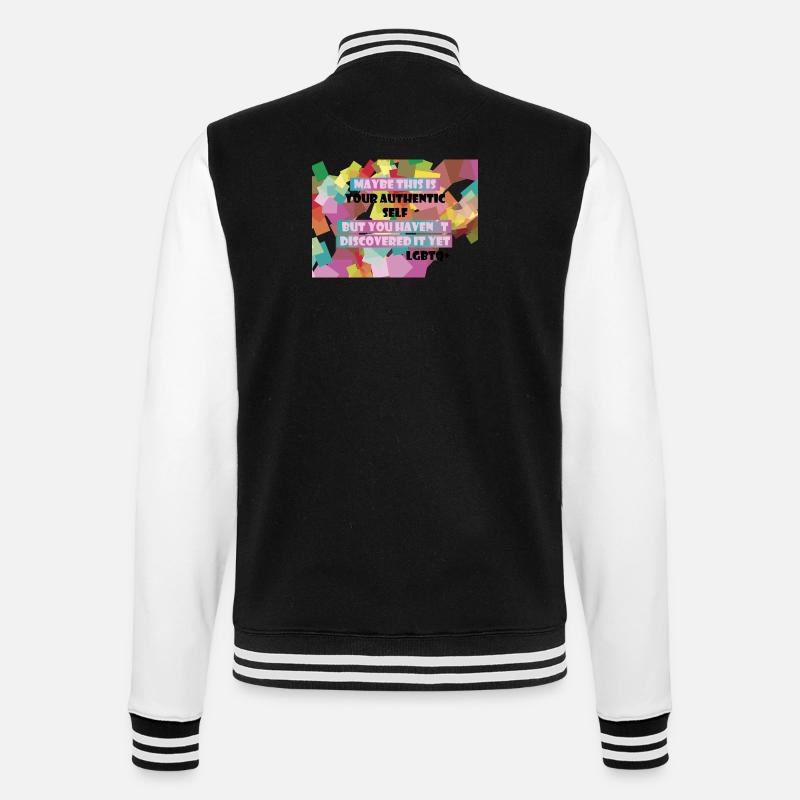 Wer bin ich? LGBTQ+? - College-Sweatjacke - Schwarz/Weiß