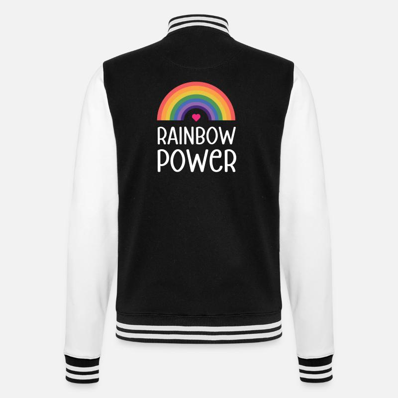 LGBT Pride Month - Rainbow Power - College Sweat Jacket - black/white
