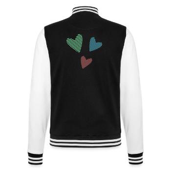 CŒUR. PAPA. MAMAN. EVJF. BEBE. ENFANT. COEUR. FÊTE - Veste Teddy - noir/blanc - Dos - Marisol (170cm)