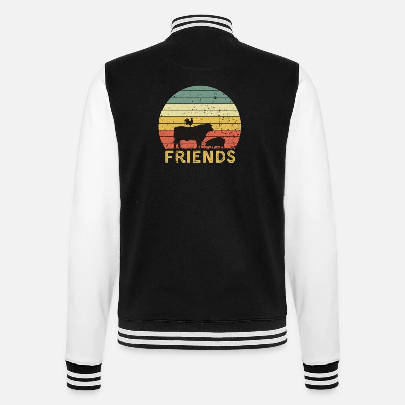 Conception d’amitié d’animaux de basse-cour - Veste Teddy - noir/blanc