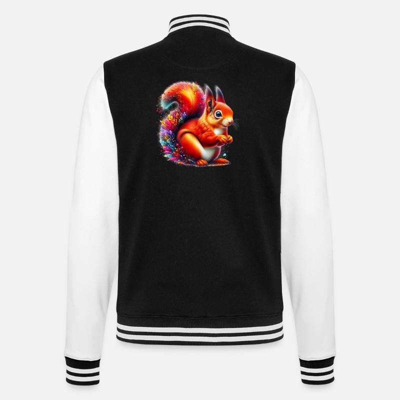 Eichhörnchen - College-Sweatjacke - Schwarz/Weiß