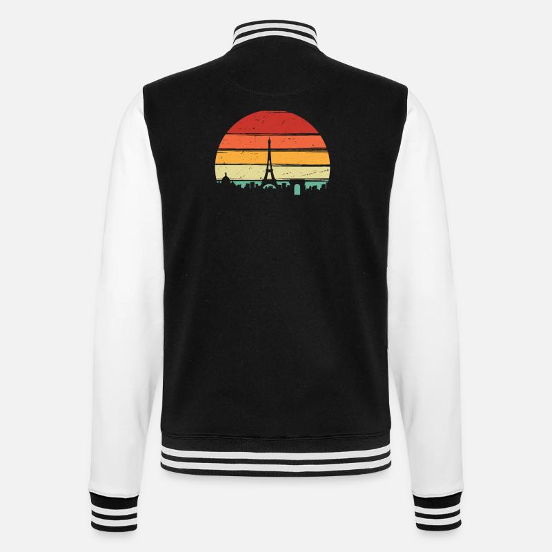 Sunset Eiffel Tower - College Sweat Jacket - black/white