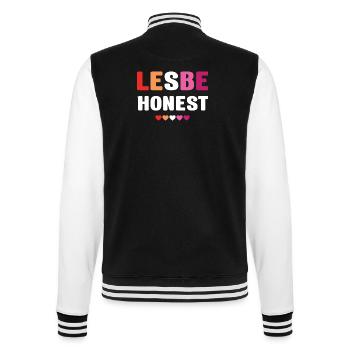 LGBTQ Pride Month - Lesbe Honest - College Sweat Jacket - black/white - Back - Marisol (170cm)