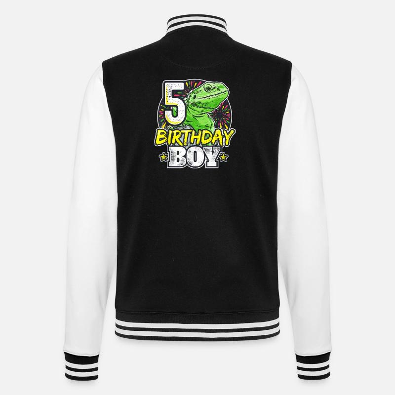Dino 5e anniversaire garçon - Veste Teddy - noir/blanc
