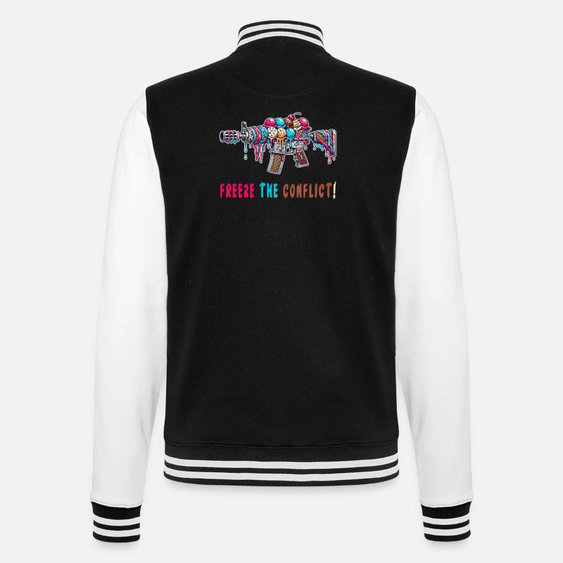 Konflikt eingefrieren Eiscreme - College-Sweatjacke - Schwarz/Weiß