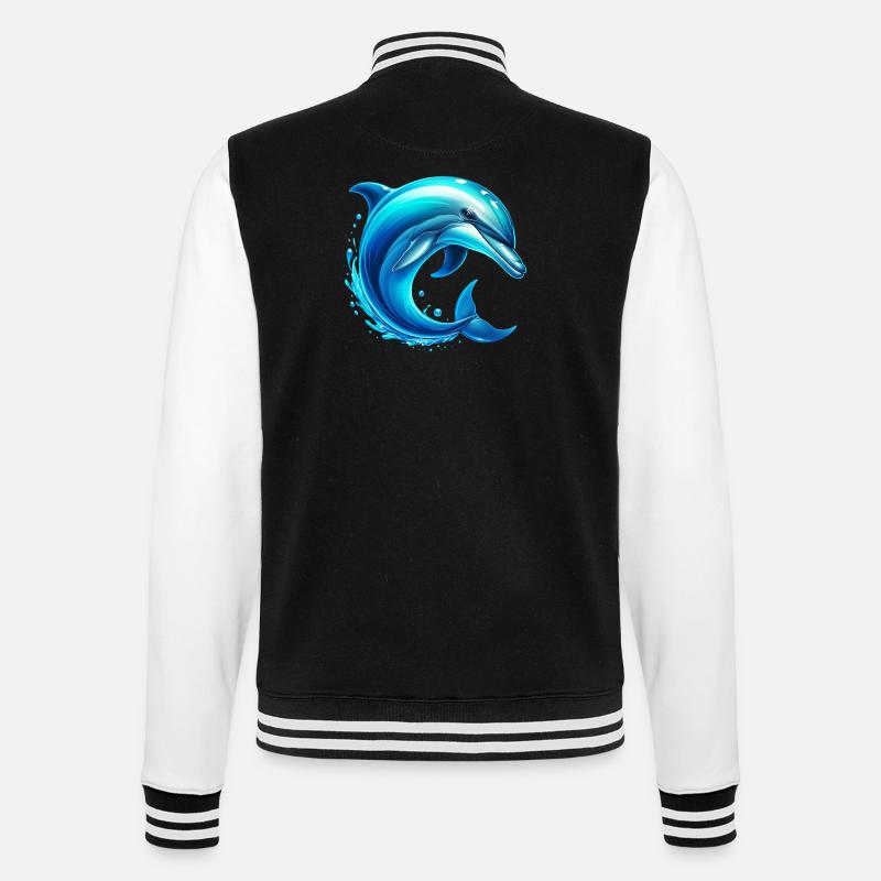 Delfin - College-Sweatjacke - Schwarz/Weiß