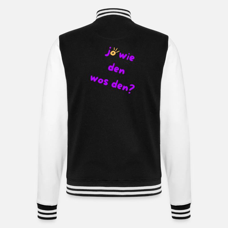 How? Why? Austrian Slang 🤠 - College Sweat Jacket - black/white