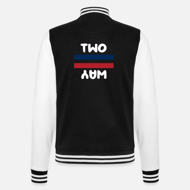 Wechselseitig - College-Sweatjacke - Schwarz/Weiß