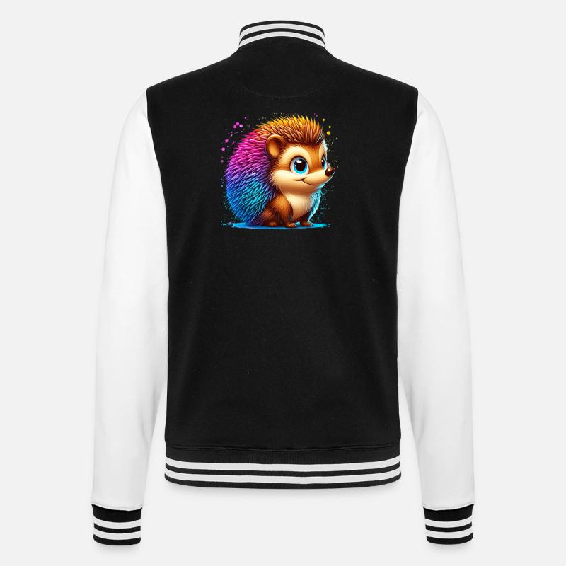 Hedgehog - College Sweat Jacket - black/white