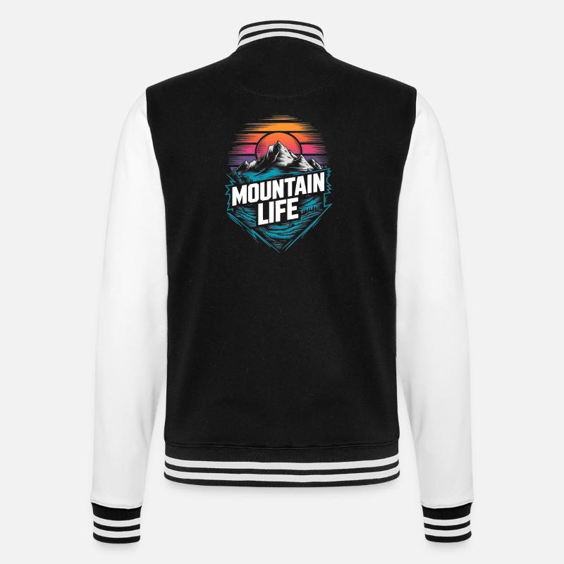 Energetic Mountains and Sunset - College Sweat Jacket - black/white