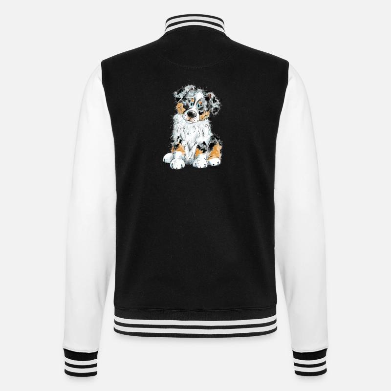 Australian Shepherd Dog Aussie - College Sweat Jacket - black/white