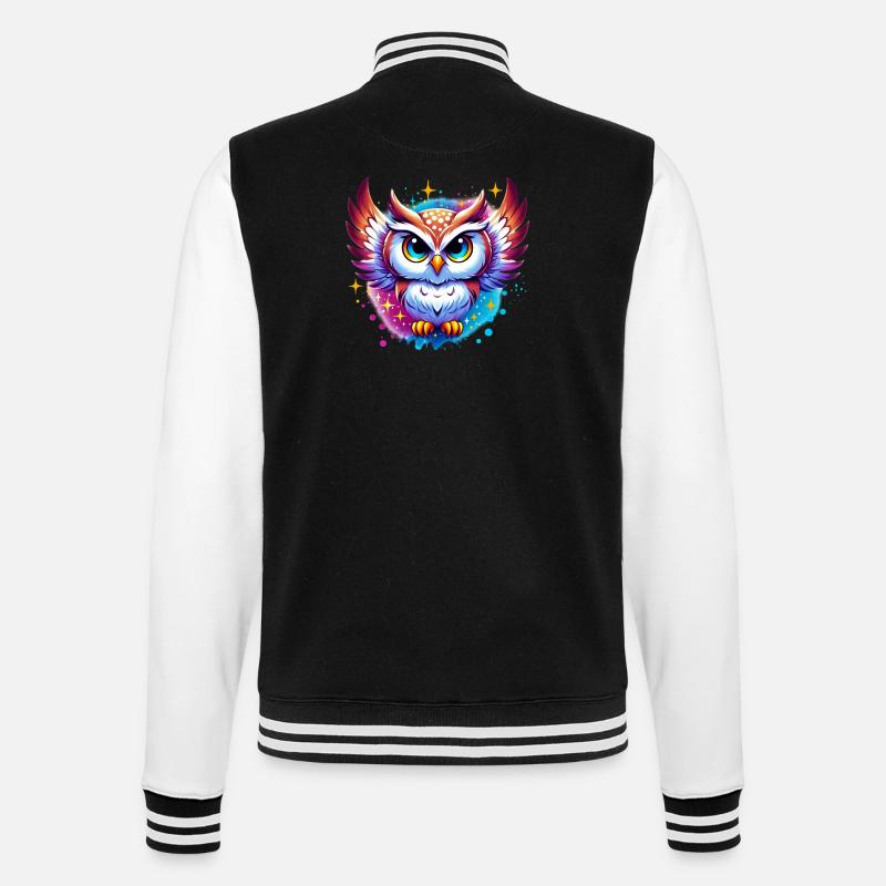 Eule - College-Sweatjacke - Schwarz/Weiß
