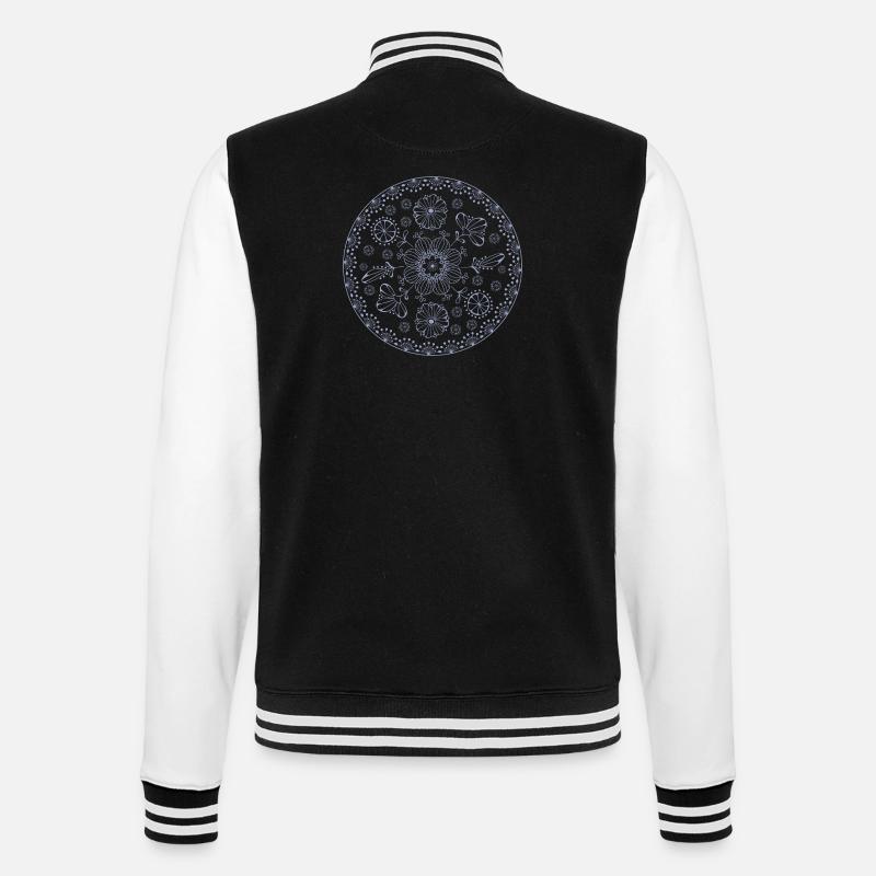Floral pattern - College Sweat Jacket - black/white