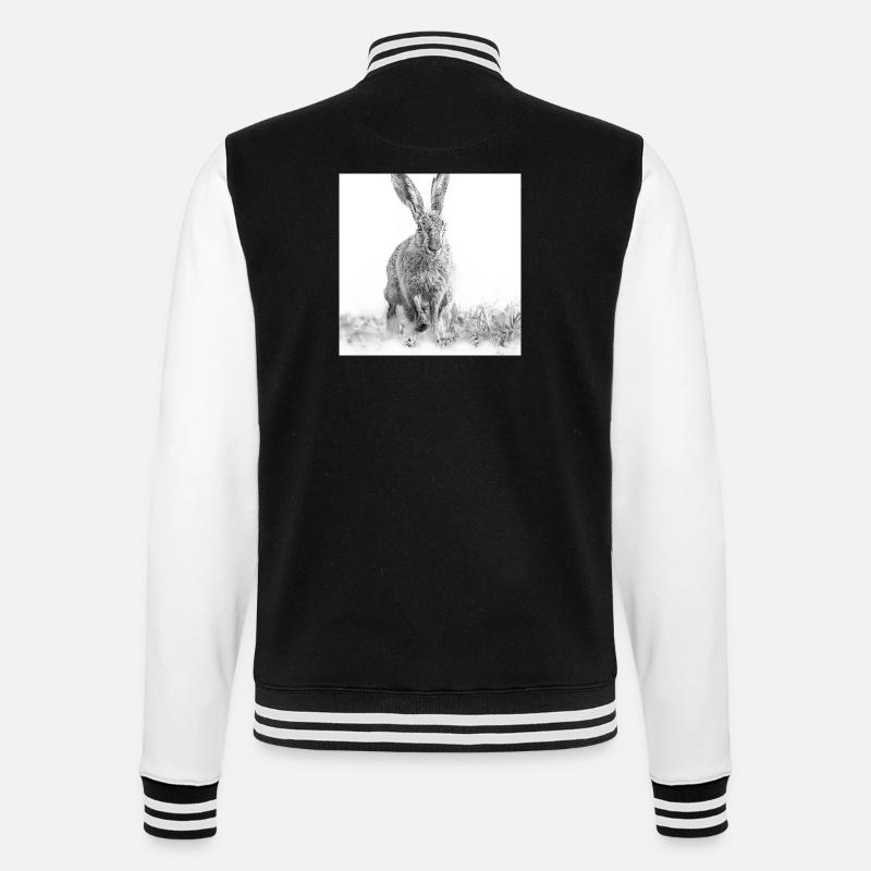 Lapin sautillant noir blanc - Veste Teddy - noir/blanc
