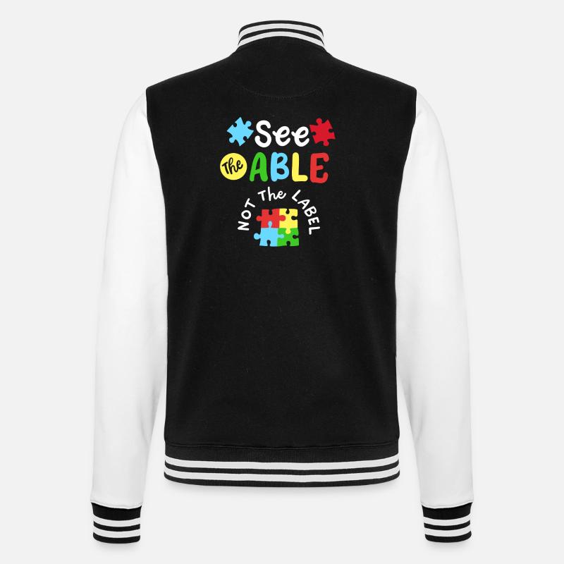 Autismus Bewusstsein SPED Lehrer - College-Sweatjacke - Schwarz/Weiß