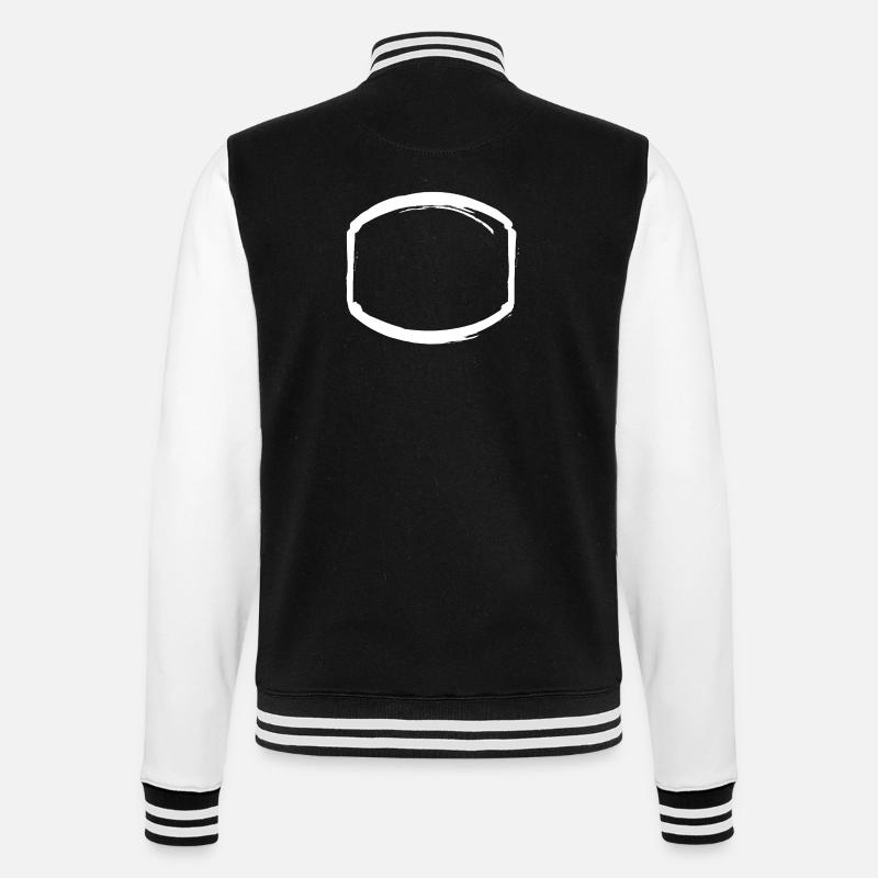 white oval frame - College Sweat Jacket - black/white