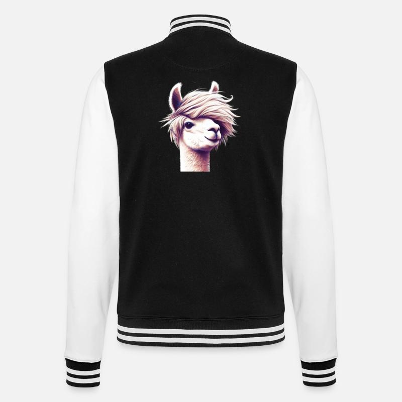Alpaca - College Sweat Jacket - black/white