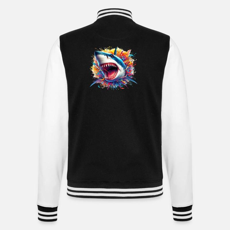 Requin - Veste Teddy - noir/blanc