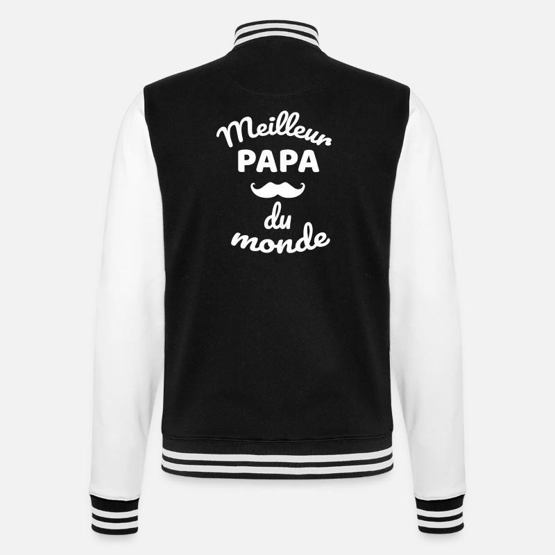Design Papa Moustache Globale Authentique - Veste Teddy - noir/blanc
