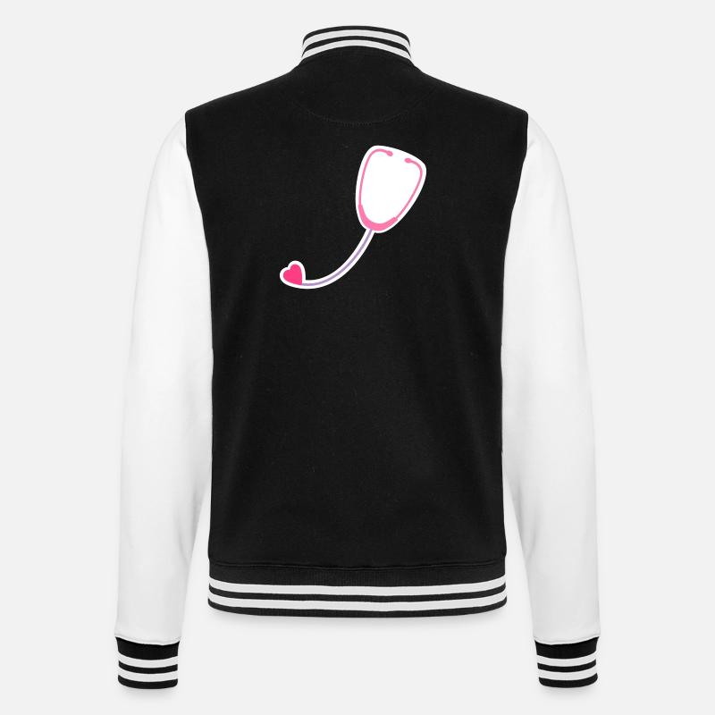 Farbiges Stethoskop - College-Sweatjacke - Schwarz/Weiß