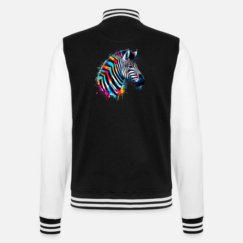 Zebra - College Sweat Jacket - black/white