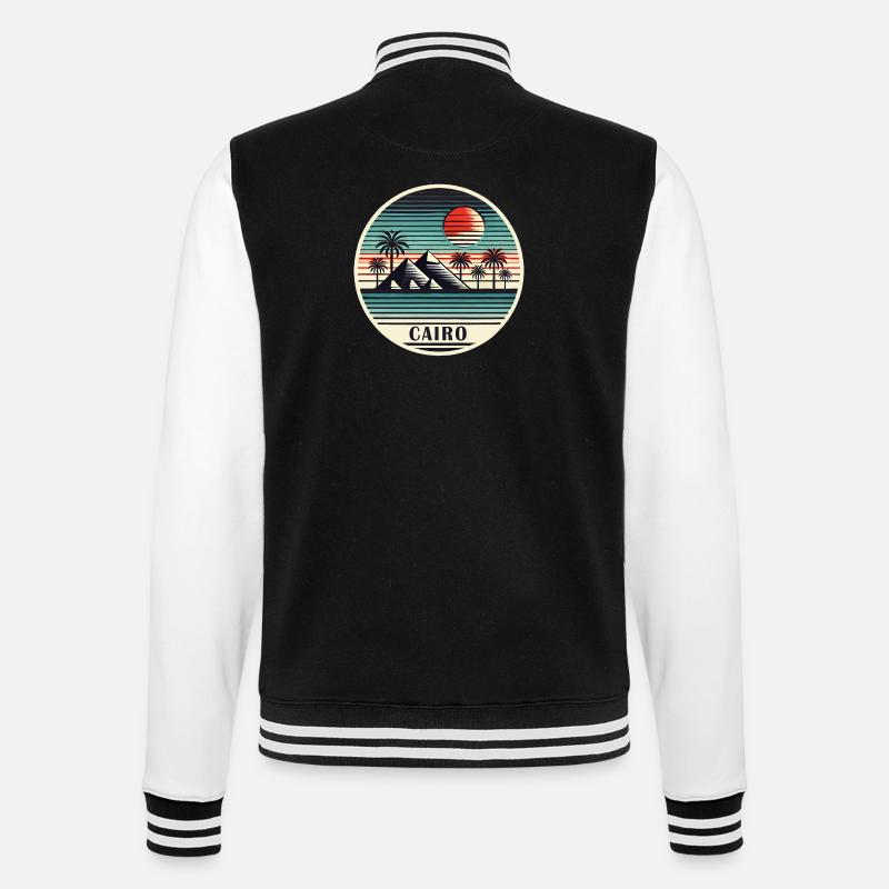 Le Caire, Égypte, Pyramides, Désert - Veste Teddy - noir/blanc