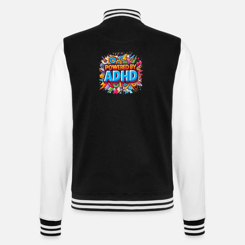 ADHD - College Sweat Jacket - black/white