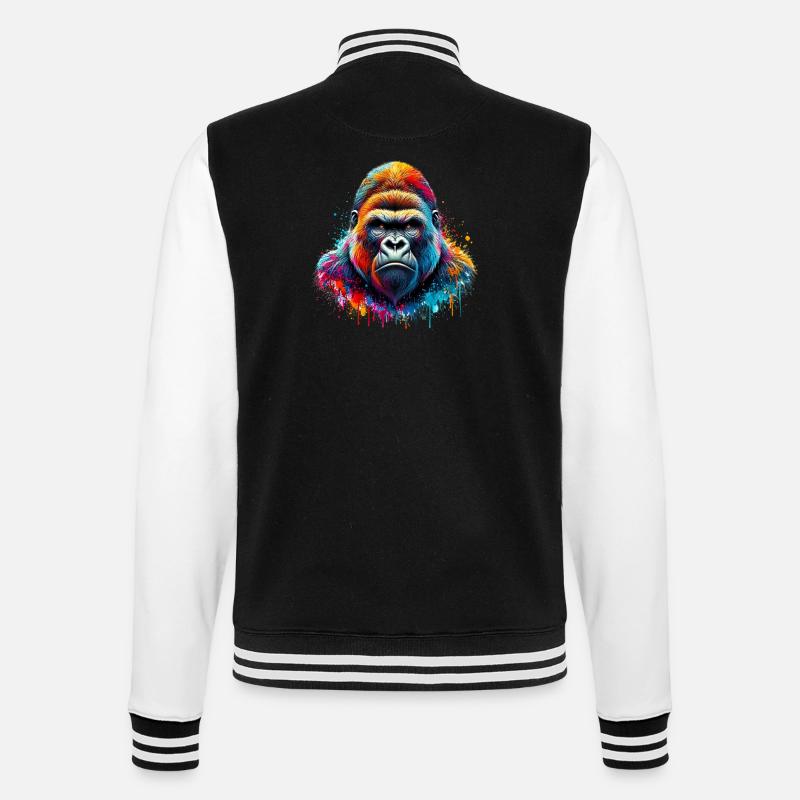 Gorilla - College-Sweatjacke - Schwarz/Weiß
